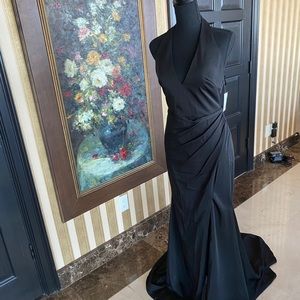 Polyester black maxi dress